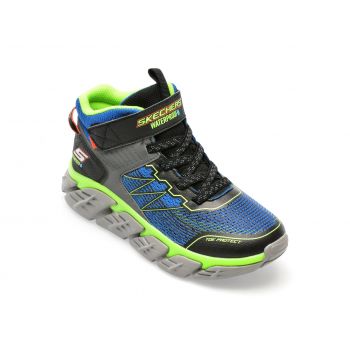 Ghete SKECHERS albastre, TECH-GRIP, din piele ecologica