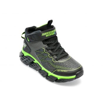 Ghete SKECHERS gri, TECH-GRIP, din piele ecologica