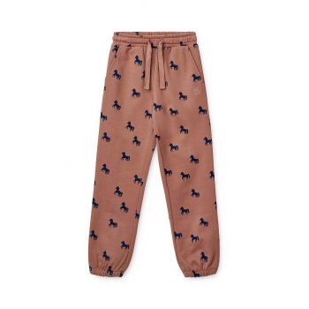 Liewood pantaloni de trening din bumbac pentru copii culoarea roz, neted de firma originali