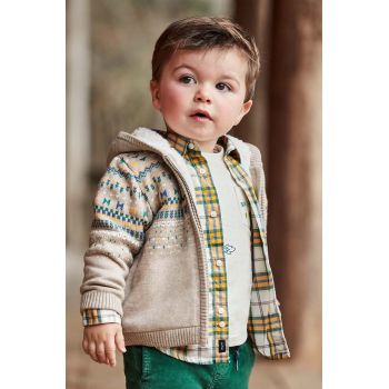 Mayoral bluza bebe culoarea bej, cu glugă, modelator de firma original