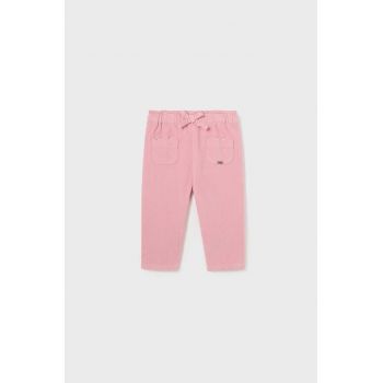 Mayoral pantaloni copii culoarea roz, neted de firma originali