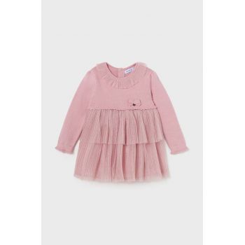 Mayoral rochie bebe culoarea roz, mini, evazati ieftina