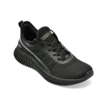 Pantofi SKECHERS negri, BOBS GEO, din material textil