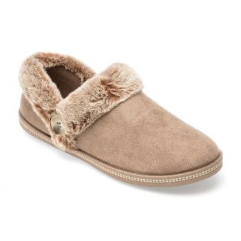 Papuci SKECHERS maro, COZY CAMPFIRE, din material textil