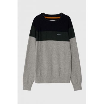 Pepe Jeans pulover de bumbac pentru copii culoarea gri, light