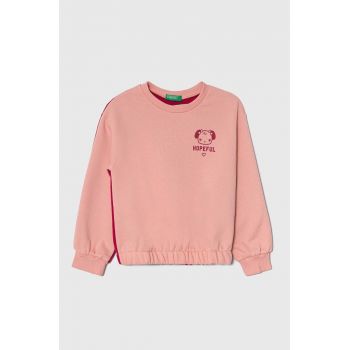 United Colors of Benetton bluza copii culoarea roz, modelator ieftina