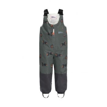 Jack Wolfskin pantaloni pentru sporturi de iarna pentru copii GLEEL 2L INS PRINT BIB culoarea gri