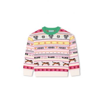 Kenzo Kids pulover pentru copii din amestec de lana culoarea bej