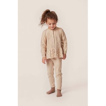 Konges Sløjd cardigan de lână pentru copii culoarea bej, light Konges Sløjd cardigan de lână pentru copii culoarea bej, light