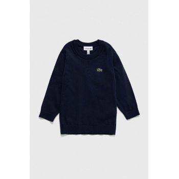 Lacoste pulover pentru copii din amestec de lana culoarea albastru marin, light ieftin