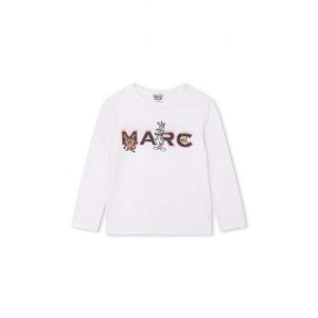 Marc Jacobs longsleeve din bumbac pentru copii culoarea alb, cu imprimeu ieftin