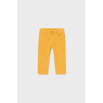 Mayoral pantaloni bebe culoarea galben, neted
