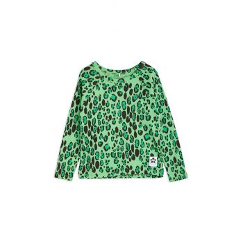 Mini Rodini longsleeve din bumbac pentru copii culoarea verde, modelator