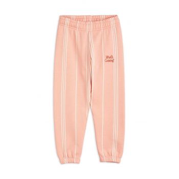 Mini Rodini pantaloni de trening din bumbac pentru copii culoarea roz, modelator