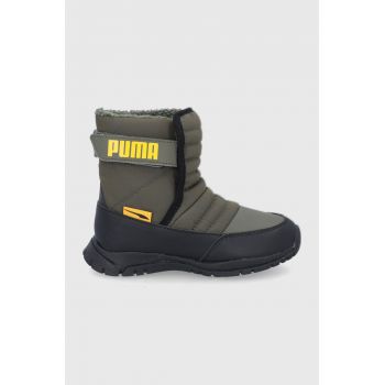 Puma cizme de iarna pentru copii Puma Nieve Boot WTR AC PS culoarea verde ieftina
