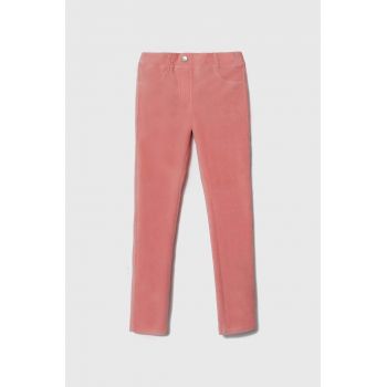 United Colors of Benetton pantaloni copii culoarea roz, neted de firma originali