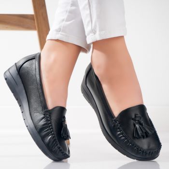 Pantofi dama casual Negri din Piele Ecologica Casane Pantofi dama casual Negri din Piele Ecologica Casane