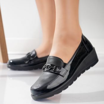 Pantofi dama casual Negri din Piele Ecologica Klodi ieftini
