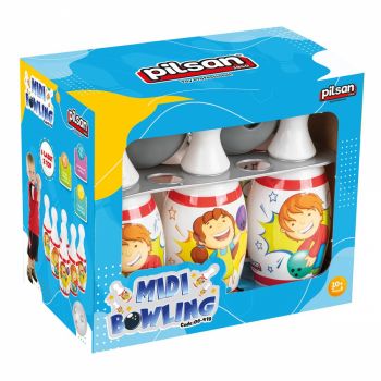 Set bowling Pilsan cu popice Midi Alb