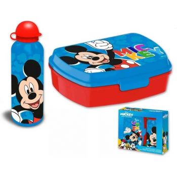 Set cutie sandwich si recipient lichide aluminiu 500ml SunCity Mickey Play EWA30007MK