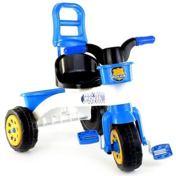 Tricicleta pentru copii Guclu Toys Police cu claxon la reducere