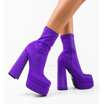 Botine dama Platona Mov ieftine
