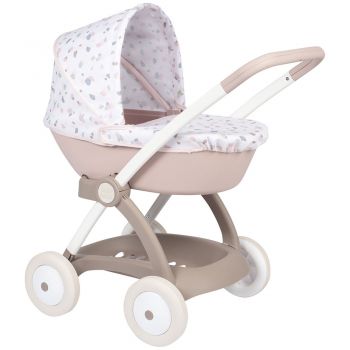 Carucior nou nascut pentru papusi Smoby Baby Nurse Landau crem