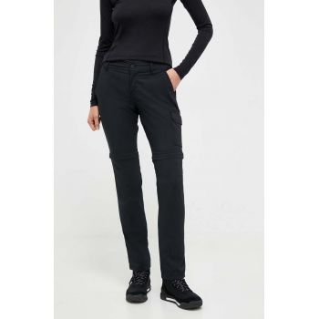 Columbia pantaloni de exterior Silver Ridge Utility culoarea negru, mulata, medium waist ieftina