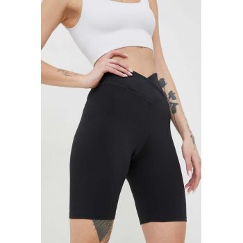 Reebok pantaloni scurți de antrenament Workout Ready Basic femei, culoarea negru, neted, high waist ieftini