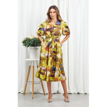 Rochie Eliza Galben Multi