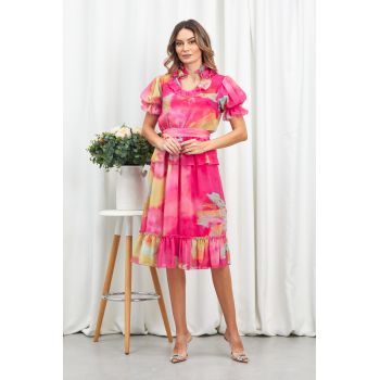 Rochie Zandra Ciclam Multi ieftina