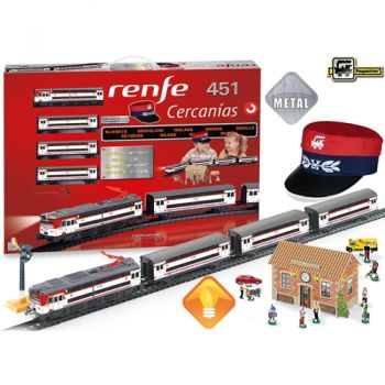 Trenulet Electric Pequetren Calatori Cercanias RENFE cu Lumina si Sapca Conductor Tren