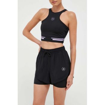 adidas by Stella McCartney pantaloni scurți de antrenament Truepurpose culoarea negru, uni, high waist IB6824