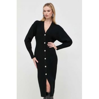 BOSS rochie culoarea negru, mini, mulata