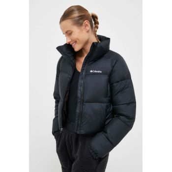 Columbia geacă Puffect Cropped Jacket femei, culoarea negru, de iarnă 2002491
