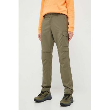 Columbia pantaloni de exterior Silver Ridge Utility culoarea verde, mulata, medium waist