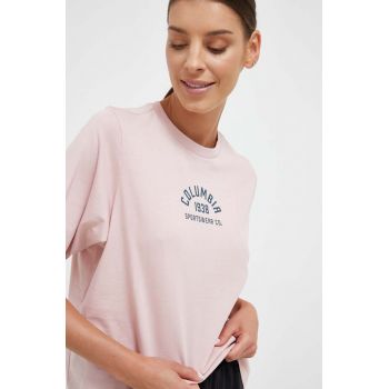 Columbia tricou din bumbac culoarea roz