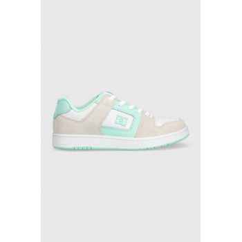 DC sneakers din piele culoarea turcoaz