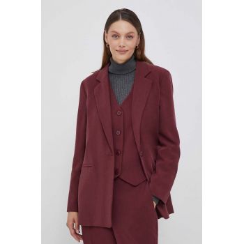 Dkny sacou culoarea bordo, un singur rand de nasturi, neted