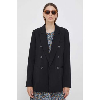 Dkny sacou culoarea negru, cu doua randuri de nasturi, neted