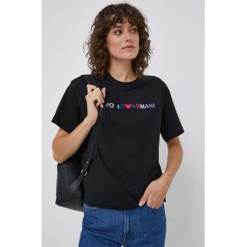 Emporio Armani tricou din bumbac culoarea negru
