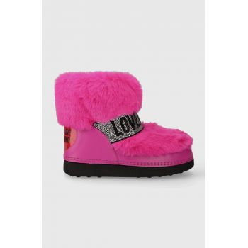 Love Moschino cizme de iarna SKIBOOT20 culoarea roz, JA24202G0HJW0604 de firma originali