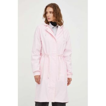 Rains pelerina de ploaie 18550 Jackets culoarea roz, de tranzitie de firma originala