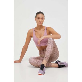 adidas Performance jambiere de yoga Studio culoarea roz, modelator