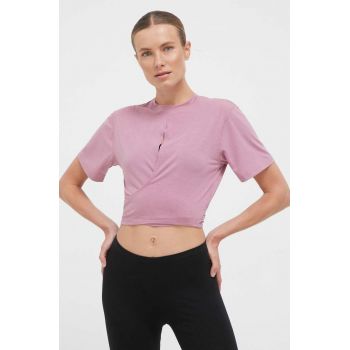 adidas Performance tricou yoga Studio culoarea roz