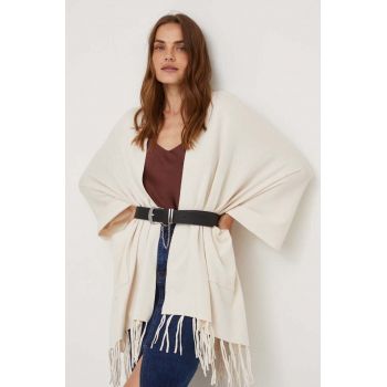 Answear Lab poncho culoarea bej, light Answear Lab poncho culoarea bej, light