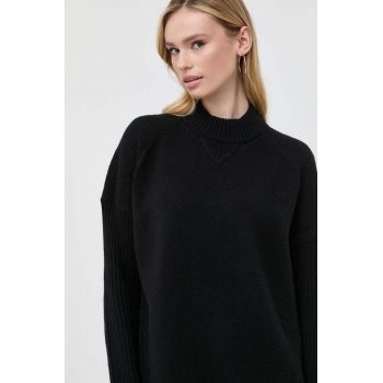 BOSS pulover de lana femei, culoarea negru de firma original