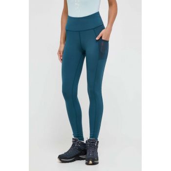 Columbia leggins sport Windgates femei, culoarea verde, modelator