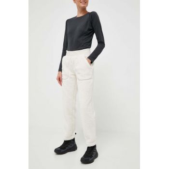 Columbia pantaloni femei, culoarea bej, neted de firma original