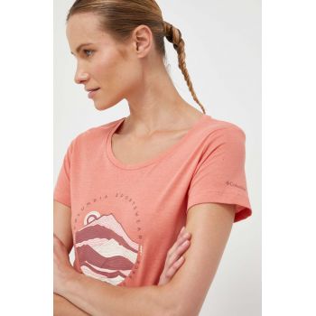 Columbia tricou femei, culoarea portocaliu